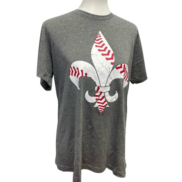 Arch Apparel Womens Large Fleur De Lis St Louis Baseball Crew Neck Tee Shirt - Picture 1 of 6
